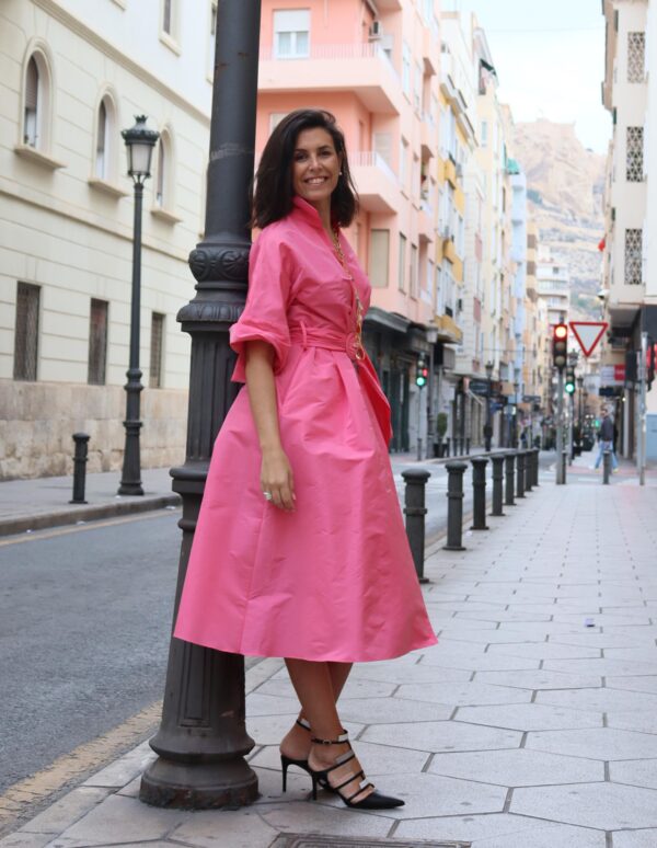 Vestido GEA camisero en rosa MOSKADA - Imagen 3